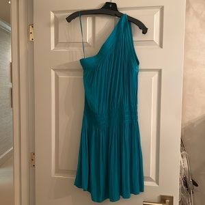 Ramy Brook Teal One Shoulder Mini Dress